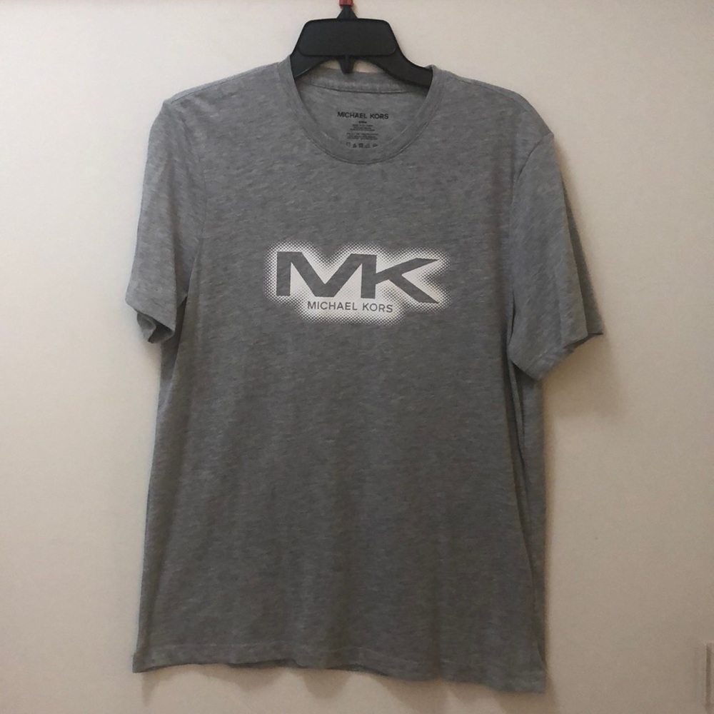 Michael Kors Men’s Medium cotton:poly grey T-shirt with logo. Mint condition.